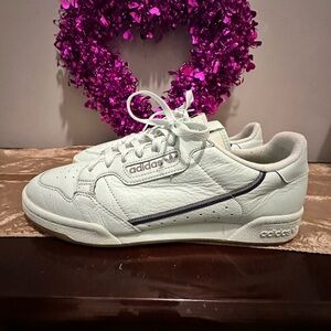 Adidas Cream Leather Sneakers